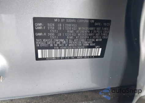 2024 Subaru Outback Wilderness from USA, damaged, VIN 4S4BTGUD7R3190439